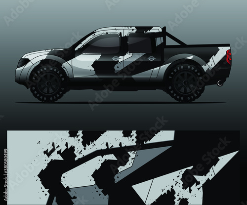 Truck decal graphic wrap vector, abstract background