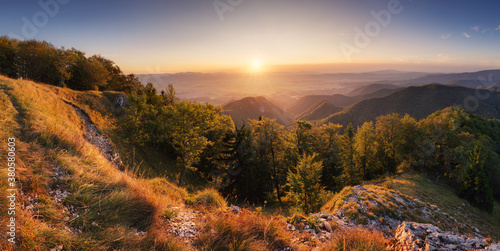 Mountain dramatic sunset panorama from Drienok, landscape - Slovakia photo