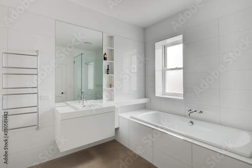 Wallpaper Mural Brand new white bathroom Torontodigital.ca