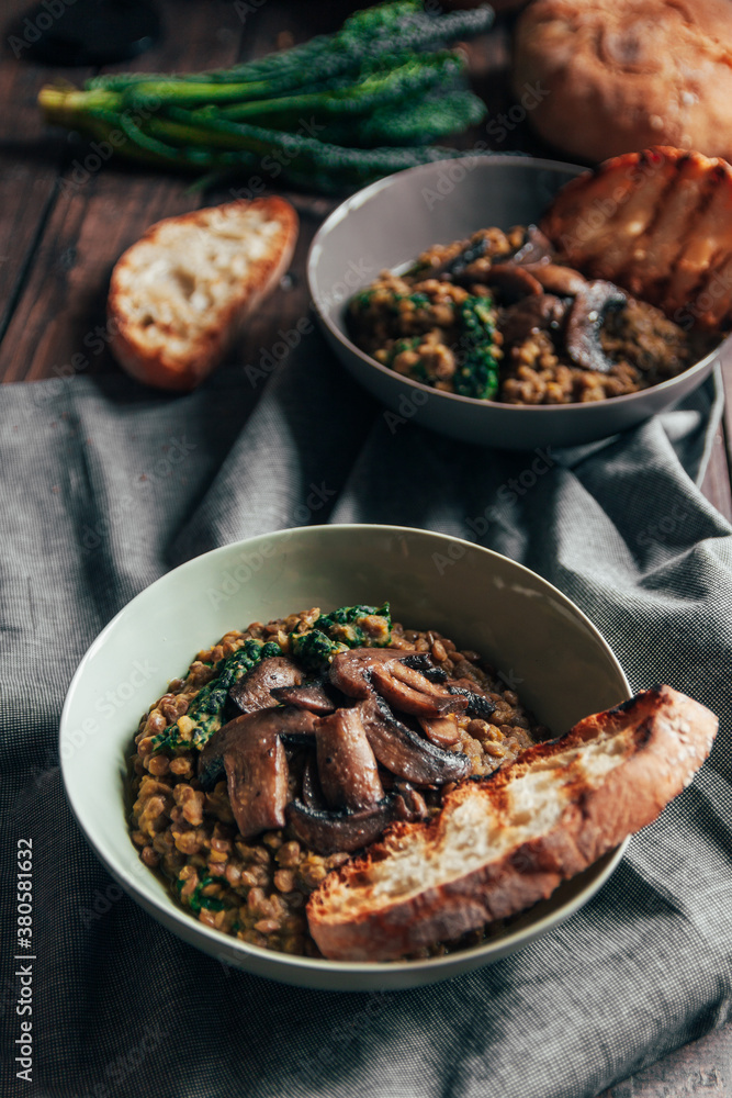 Creamy lentils with mushrooms Creamy lentils with mushrooms