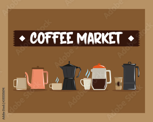 coffee market, different ways of making hot energy drink
