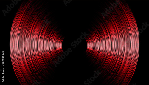 Sound waves oscillating dark blue light