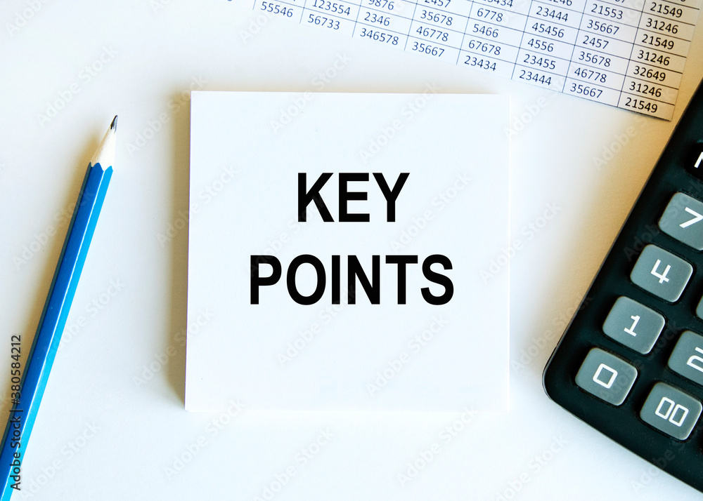 Key POINTS, next to a pencil and calculator.