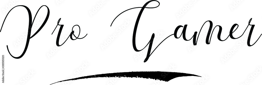 Pro Gamer Calligraphy Black Color Text On White Background Pro Gamer Calligraphy Black Color Text On White Background