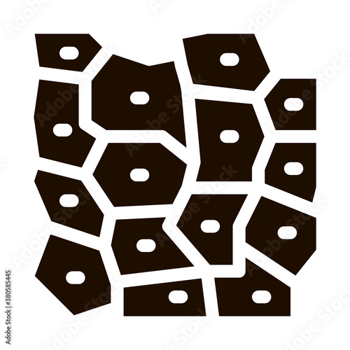 Microscopic Derm Cell Vector Sign Icon. Medical Healthy Human Skin Derma Cell Pictogram. Microbe Type Infection Biology Microorganism Contour Monochrome Illustration