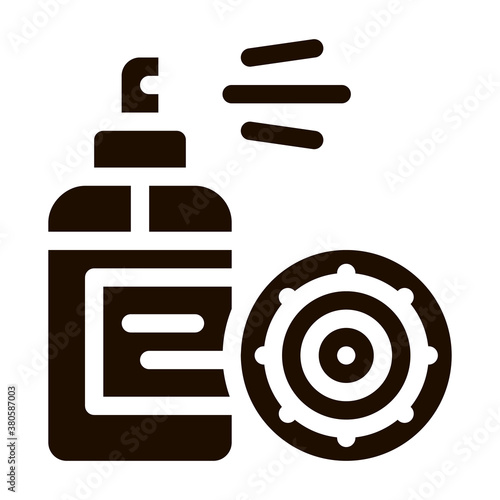 Antibacterial Spray Kill Microbe Vector Sign Icon . Anti-infective Antibacterial Agent Pictogram. Microbe Type Virus Biology Microorganism Contour Monochrome Illustration