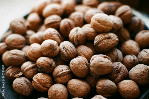 Walnuts on a plate photo