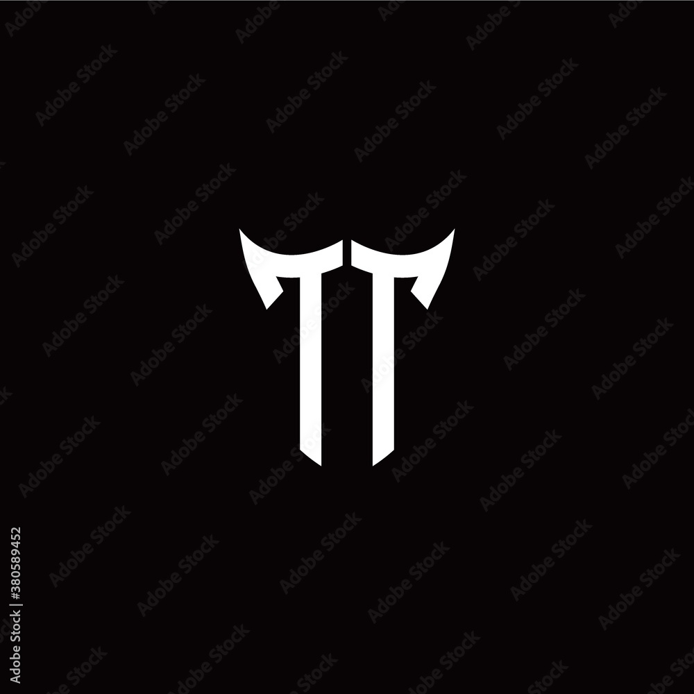 Fototapeta premium Initial T T letter with unique shield style logo template vector