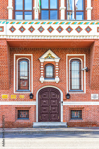 Carved wooden door to the residence of the Ambassador of the Federal Republic of Brazil photo