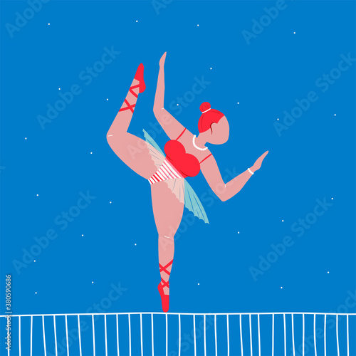 The ballerina is dancing. Vector illustration