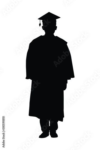Graduated student silhouette vector