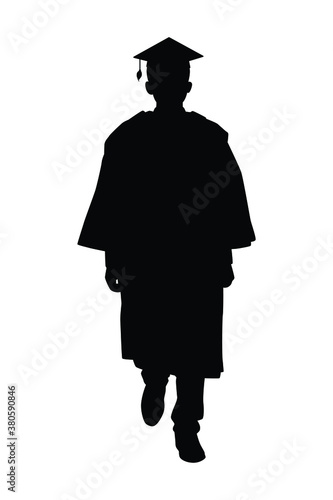 Graduated student silhouette vector