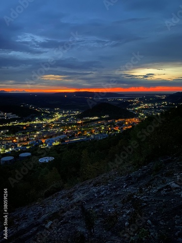 sunset over the city