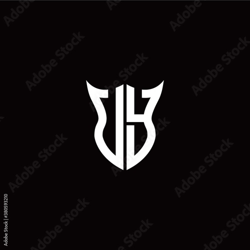 Initial U Y letter with unique shield style logo template vector
