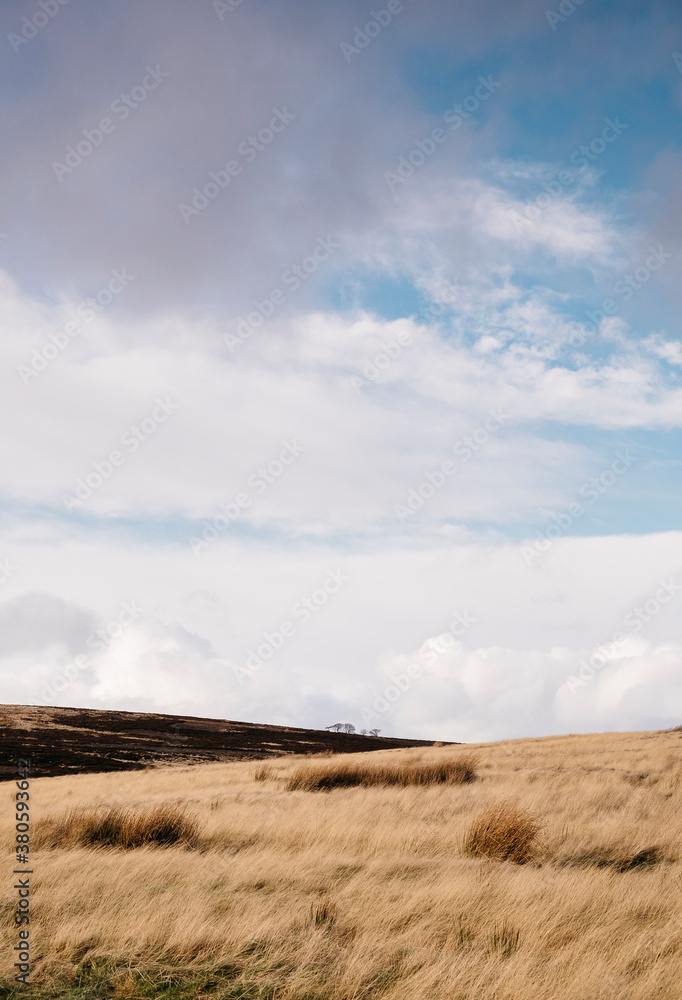 Sunlight over moorland. Derbyshire, UK. Sunlight over moorland. Derbyshire, UK.