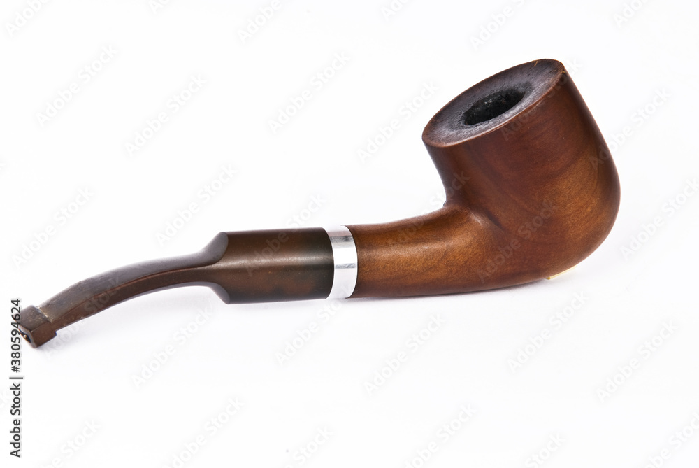 Smoking pipe on white background