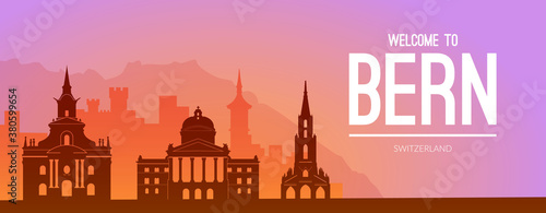 Bern, Switzerland famous city scape view.