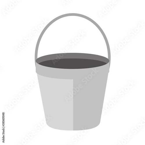 gardening, metallic bucket tool flat icon style