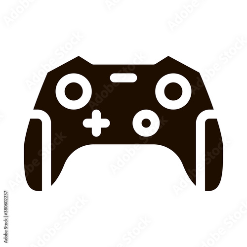 Interactive Kids Video Games Gamepad glyph icon . Video Play Controller Joystick Detail Game Children Playing Gaming Items Pictogram. Monochrome Illustration