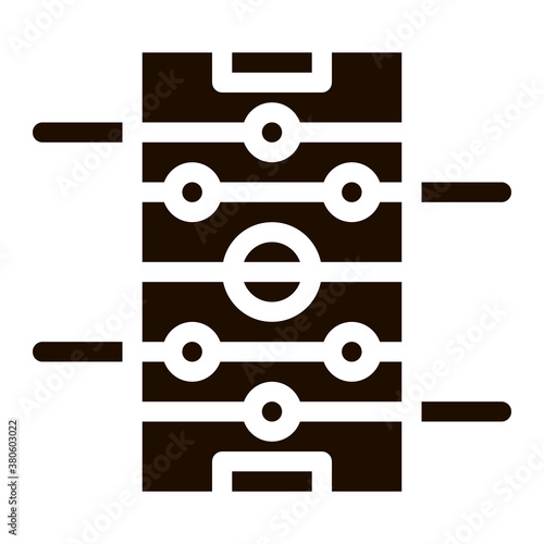 Interactive Kids Table Football Vector Sign Icon . Football Foosball Soccer Game Children Playing Gaming Items Pictogram. Baby-foot Foozeball Monochrome Illustration