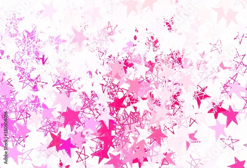 Light Pink, Red vector texture with beautiful stars. © smaria2015