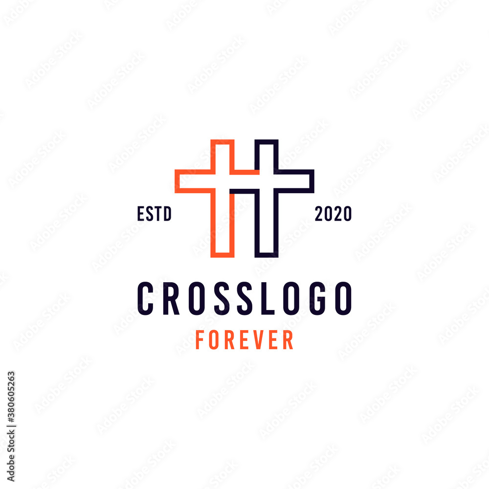 Obraz premium Cross Modern logo design Vector
