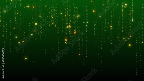 Twinkling stars glamor green background