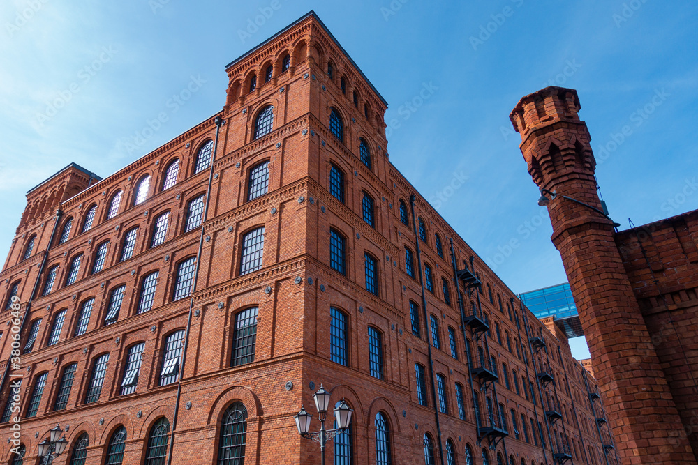 Łódź miasto manufaktura ceglany budynek zabytek