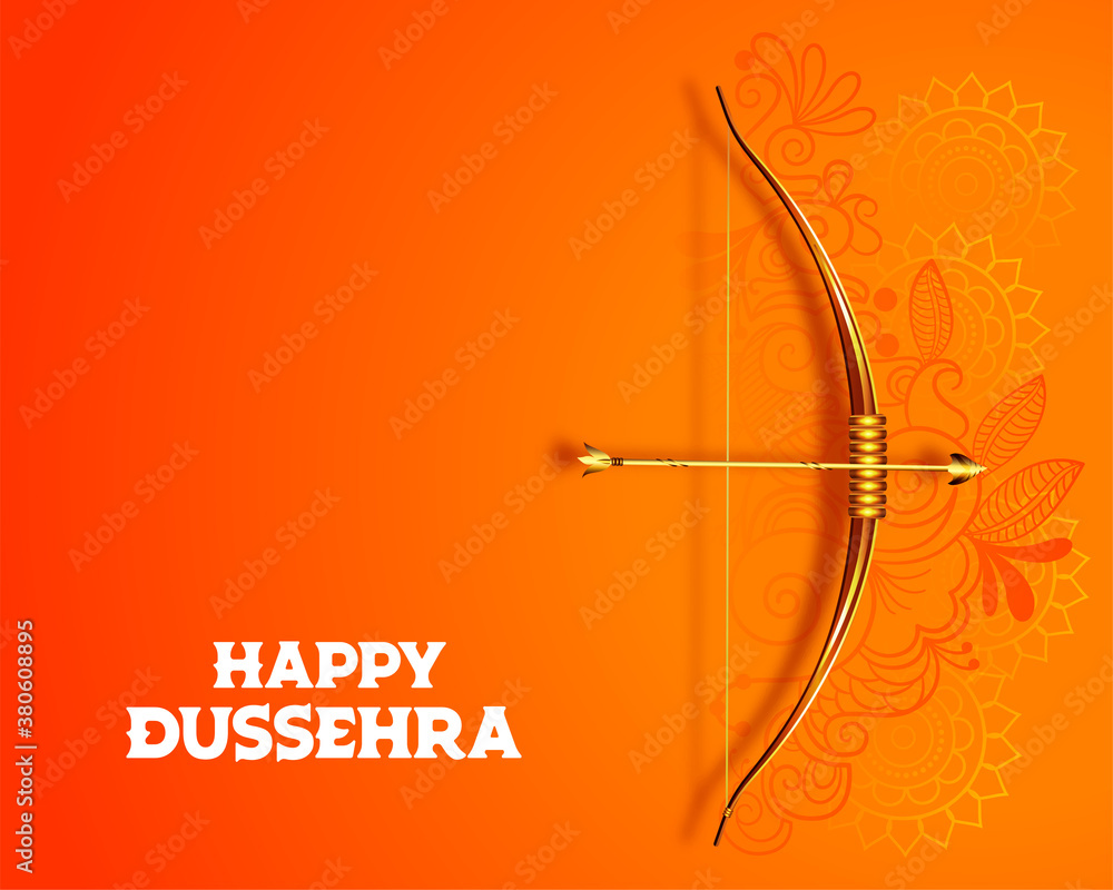 hindu happy dussehra festival card design background Stock Vector ...