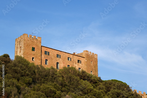 Castiglione della Pescaia in Tuscany, Italy. Castle