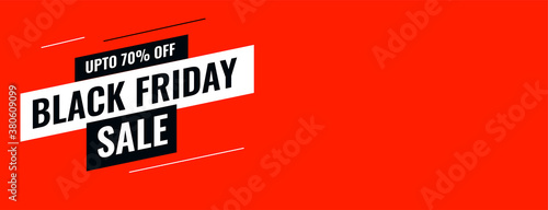 red flat style black friday sale banner template