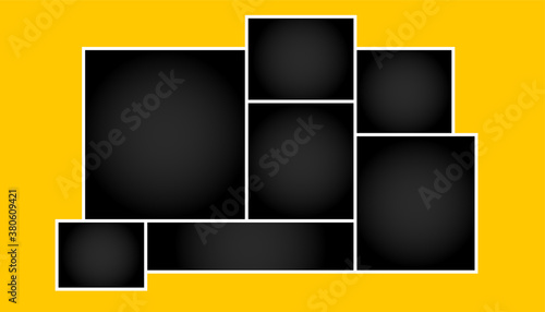 collage mood board empty photo frames background
