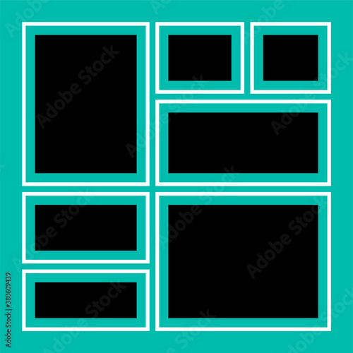 empty photo frames in collage form template