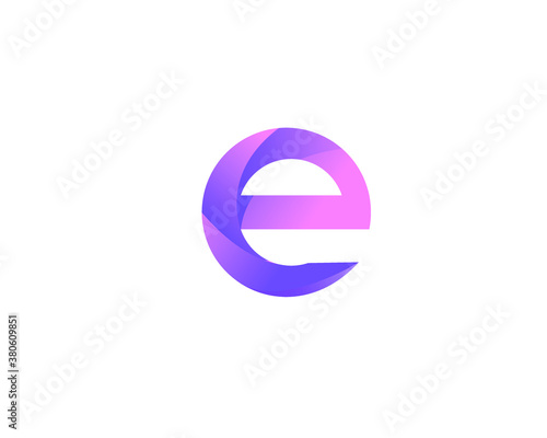 E letter modern logo typography minimal letter identity drop gradient purple type alphabet company abstract colorful type