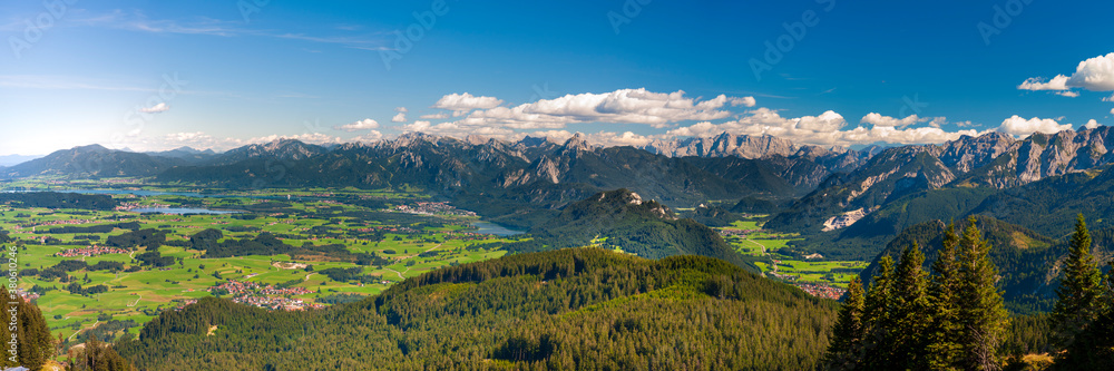 panoramic landscape at Allgaeu in Bavaria