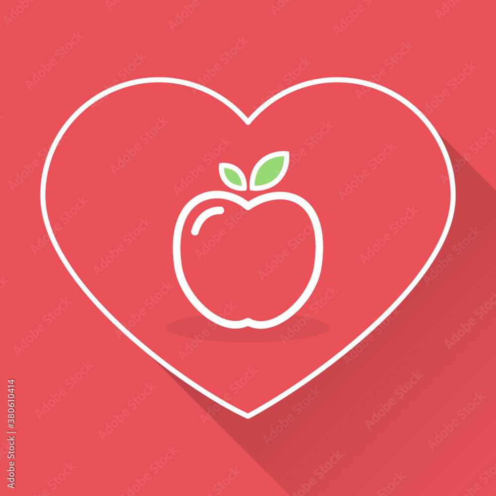 Fototapeta premium Apple icon. Fresh fruit. Vector illustration, flat and minimal style.