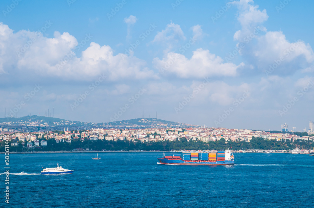 Istanbul, container ship.