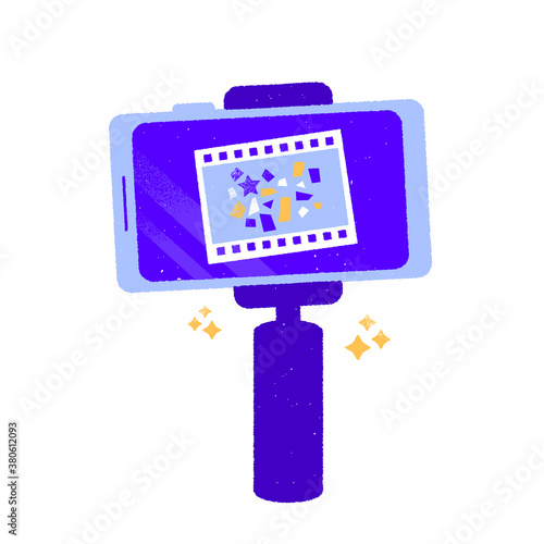 Mobile video, filmmaking, shooting, content creation vector illustration
