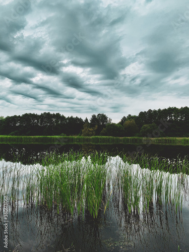 landscape with lake and clouds