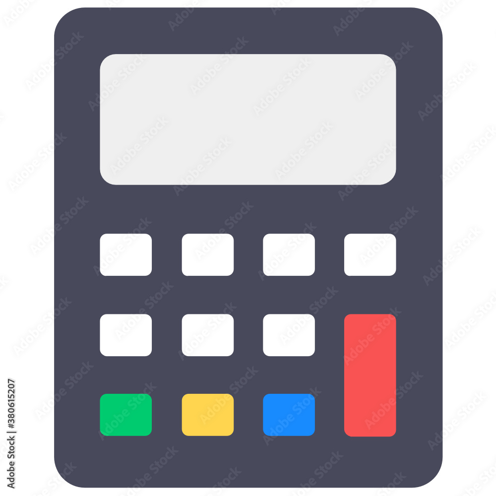 Calculator icon style, vector of adding machine
Calculator icon style, vector of adding machine