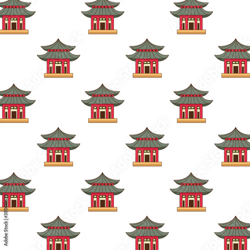 chinese castles buildings pattern background