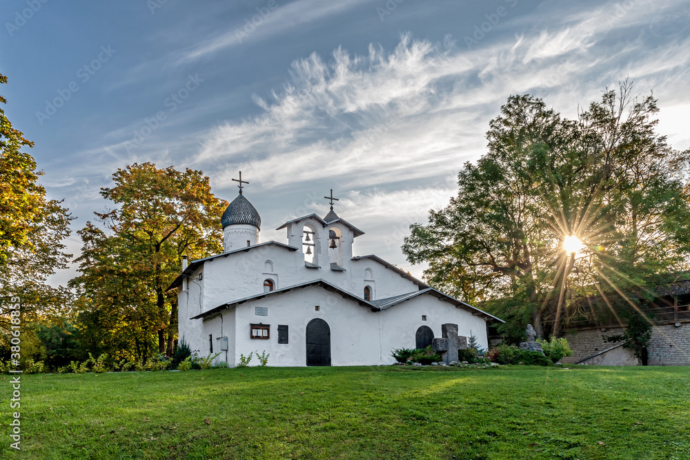 Fototapeta premium Church of the Intercession and Nativity of the virgin from the Breach, Pskov