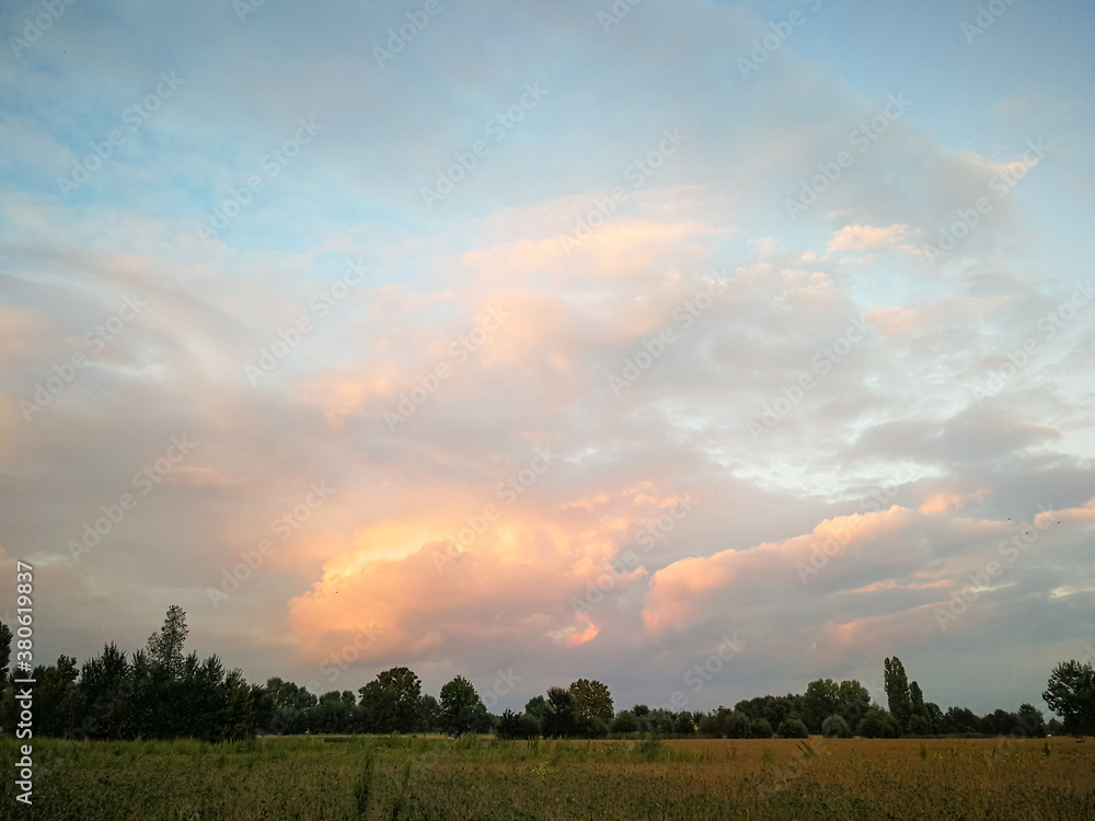 View on a rural countryside sunset View on a rural countryside sunset