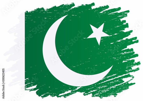 Flag of Pakistan, Islamic Republic of Pakistan. Bright, colorful vector illustration.