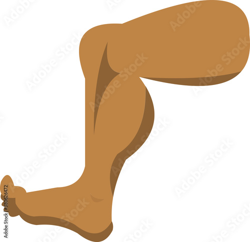 Vector illustration of one leg emoticon