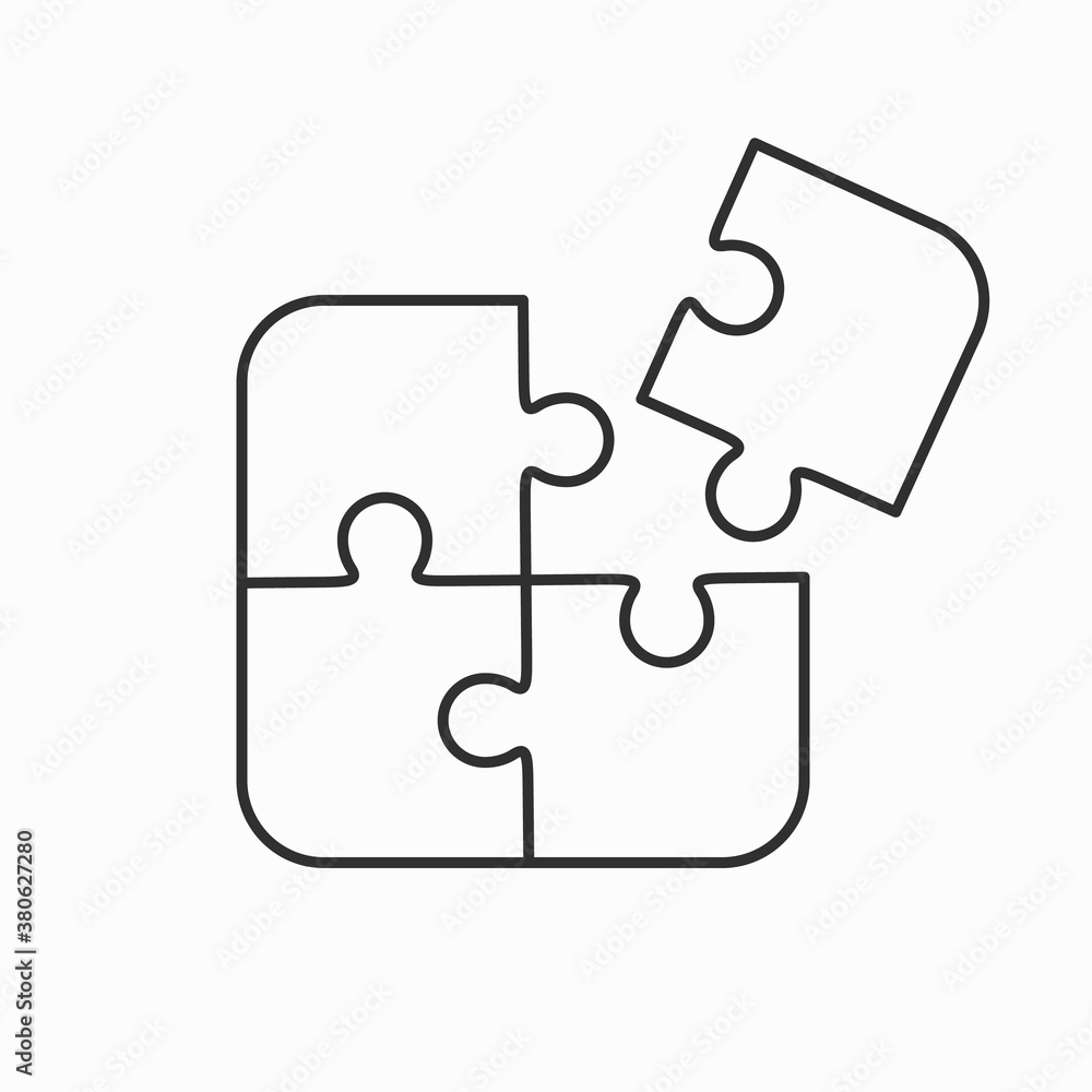 Jigsaw puzzle vector, four pieces