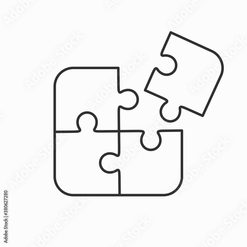Jigsaw puzzle vector, four pieces
