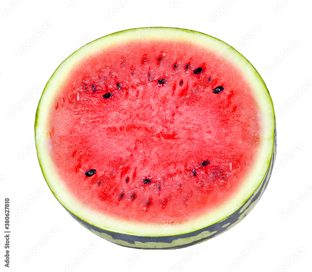 Slice of watermelon isolated on white background. Top view. Slice of watermelon isolated on white background. Top view.