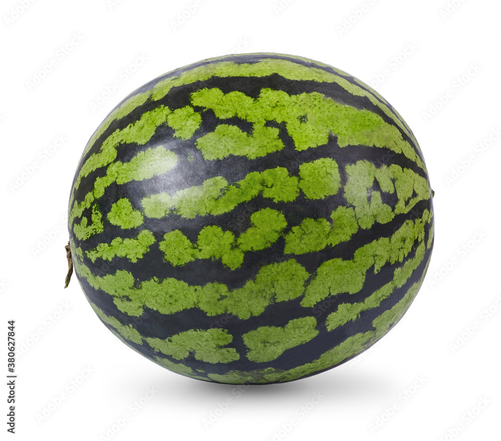 Whole watermelon isolated on white background. Full depth of field. Whole watermelon isolated on white background. Full depth of field.