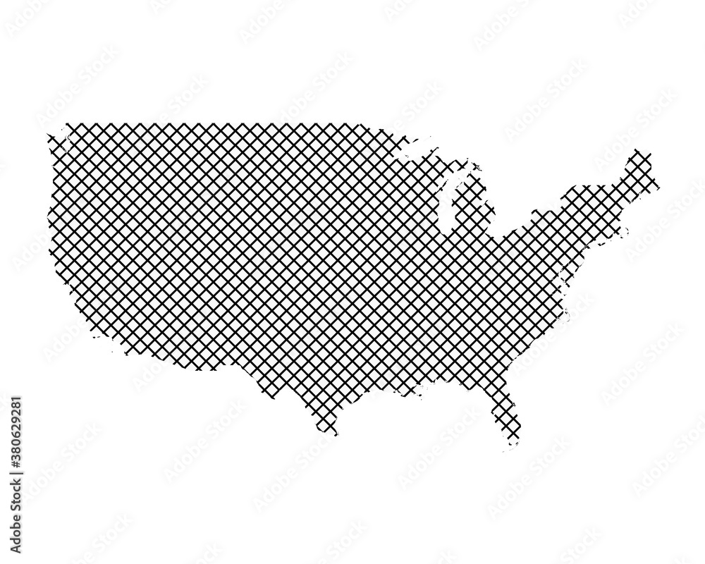 Karte der USA auf einfachem Kreuzstich